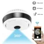 Caméra Surveillance Wifi 360° Fisheye HD 1080P Vision Nocturne Détecteur Mouvement